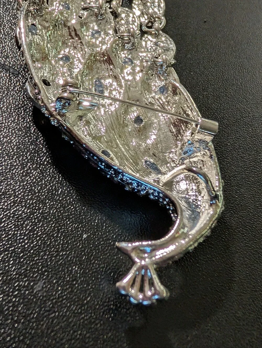 Crystal Peacock Tassel Brooch - Multicolor